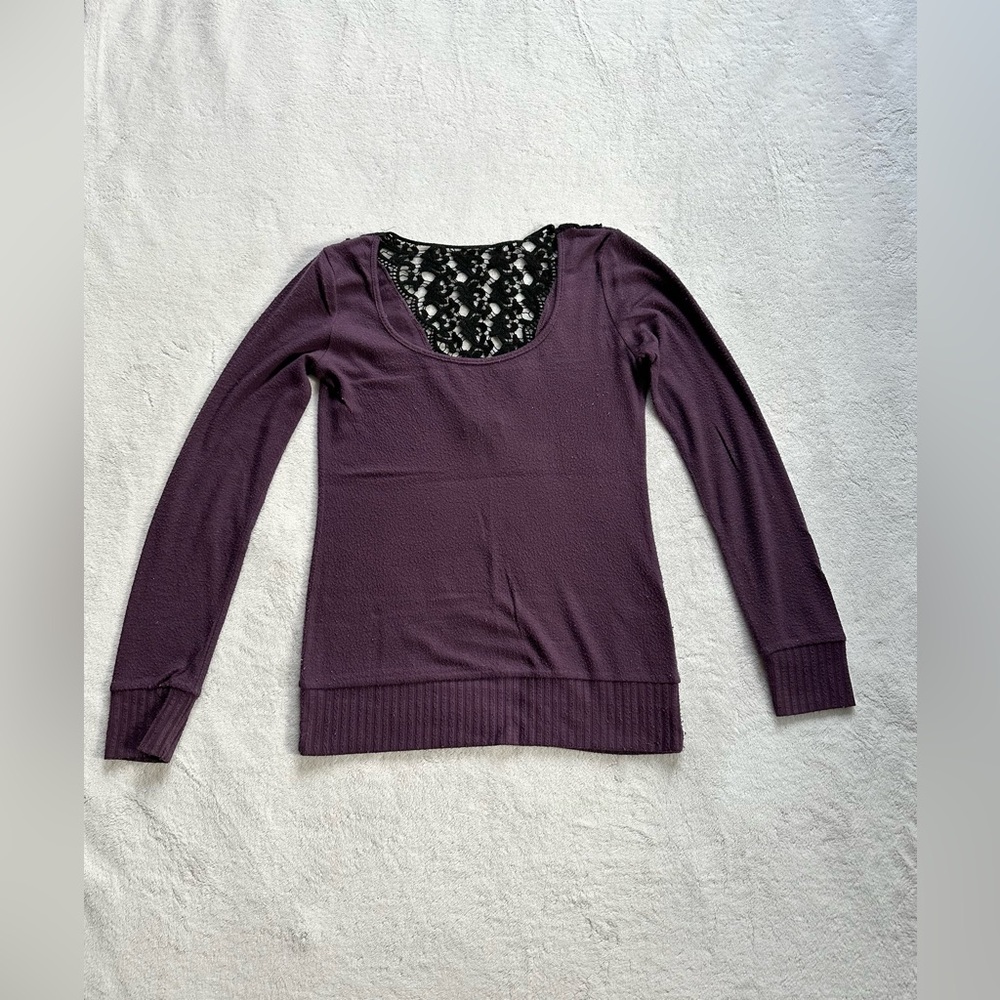 dELiA*s Purple Long Sleeve with Lace Detail Back